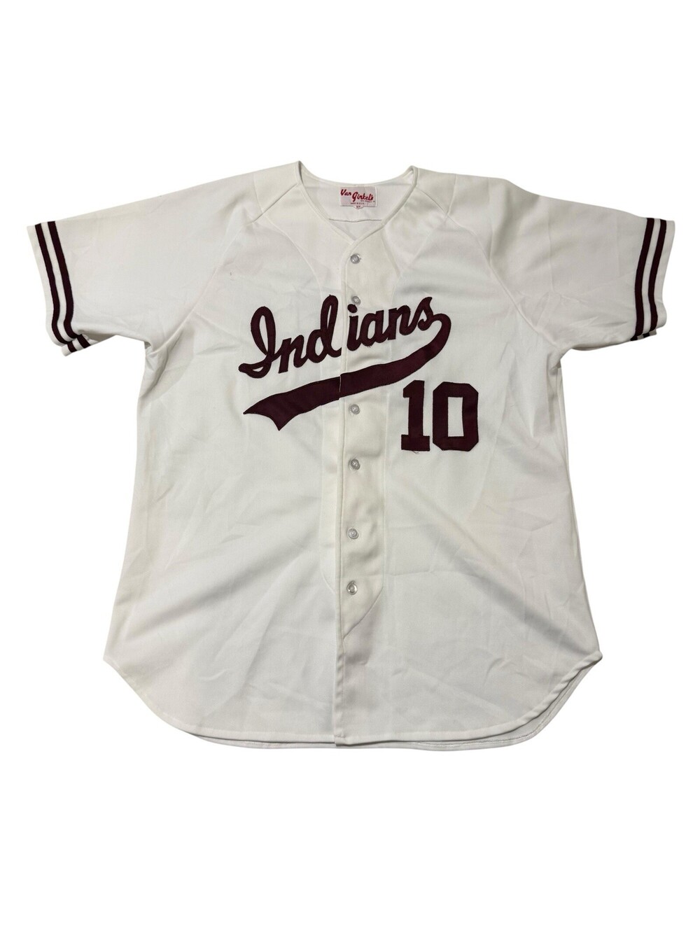 Vintage 1970s Indians #10 Baseball Jersey Size 44 Van Ginkel's Made In USA Men’s